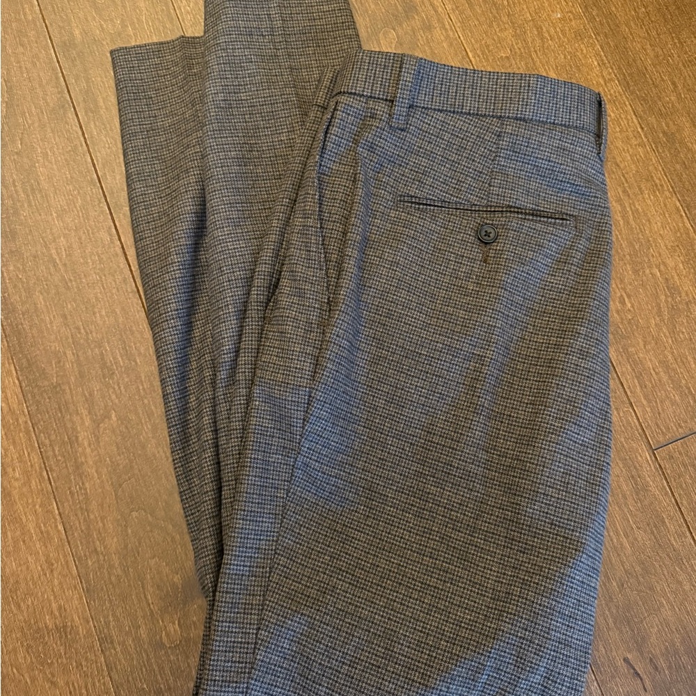 Gray Checkered Dress Pants